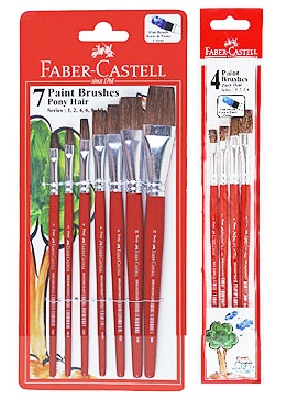 Faber Castell Pony Hair Flat Assorted Brush (Set of 4)